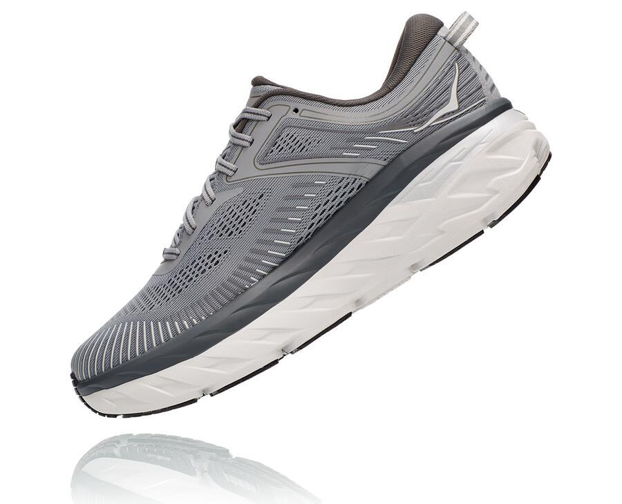 Tenis Hoka One One Hombre Grises - Bondi 7 - NWIL97620